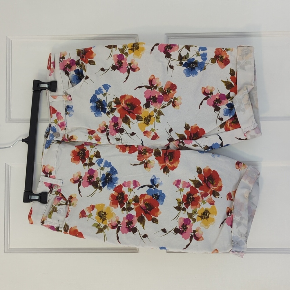 Denim Floral Shorts